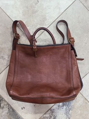 Fossil Cognac Brown Leather Convertible Backpack Tote Fossil - Brandclub - Fossil Women main image 4